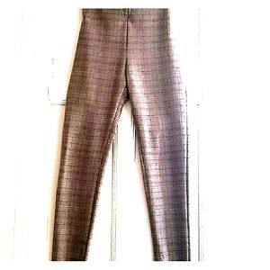 Zara; stretch, plaid, skinny-cut pants